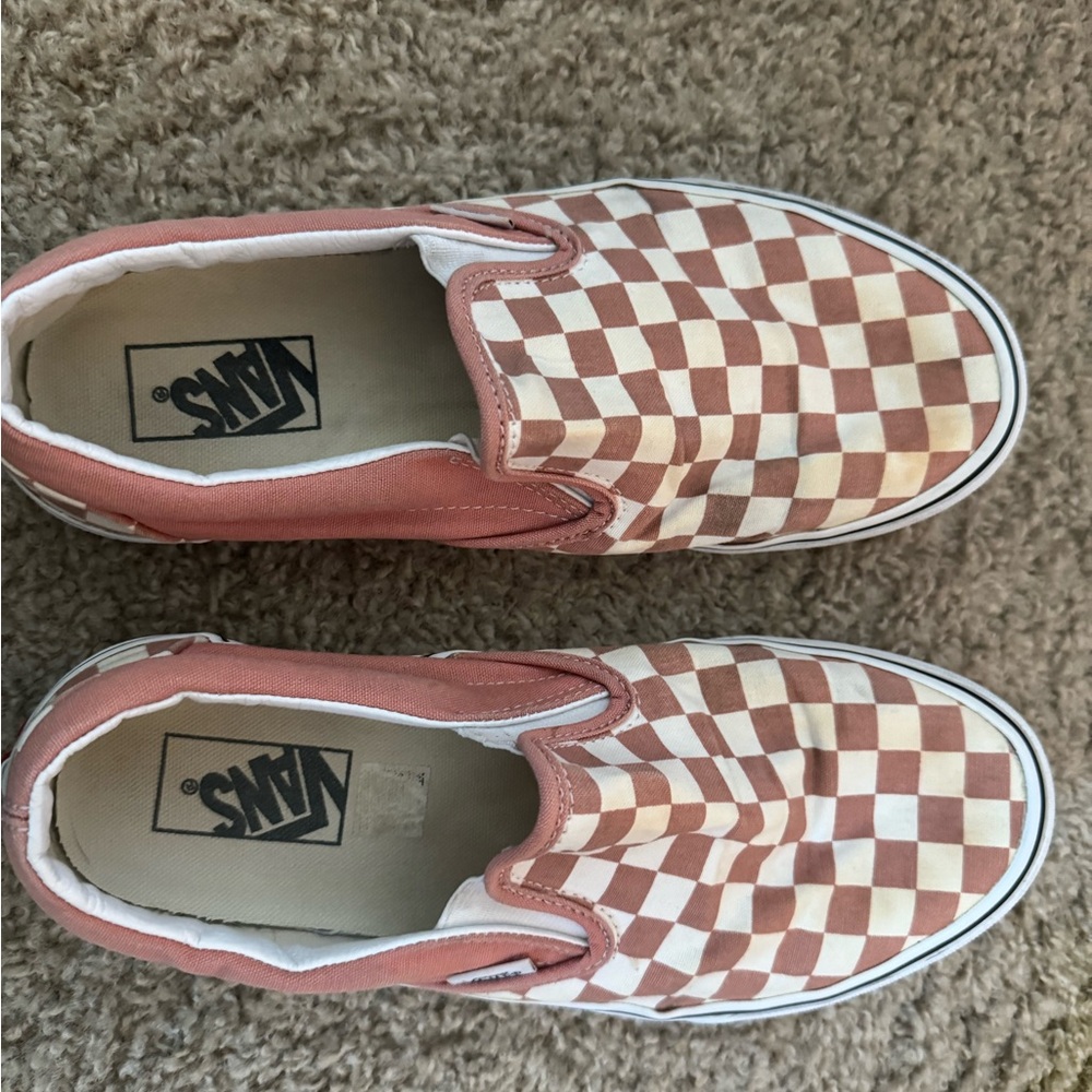 Vans women's Slip-On Sneakers - Brown and White Checkered